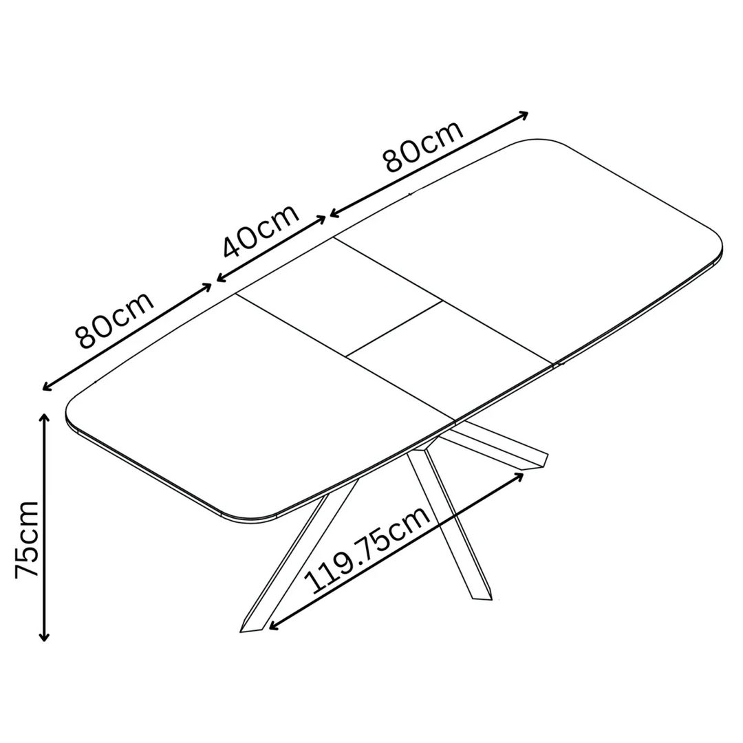 Toronto Marble Extending Dining Table and Chairs (160–200cm)