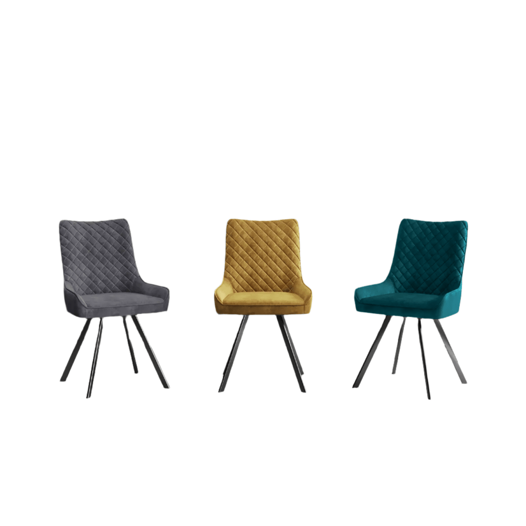 Extending Ceramic Dining Set: 140cm to 180cm | Space-Saving | 4 Upholstered Chairs