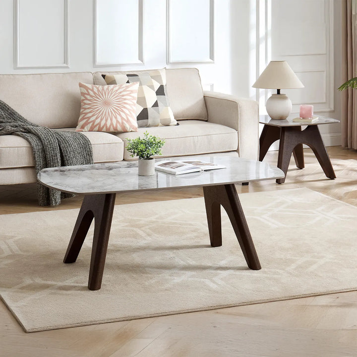 Durable Sintered Stone Coffee Table | Scratch & Stain Resistant Grey Top