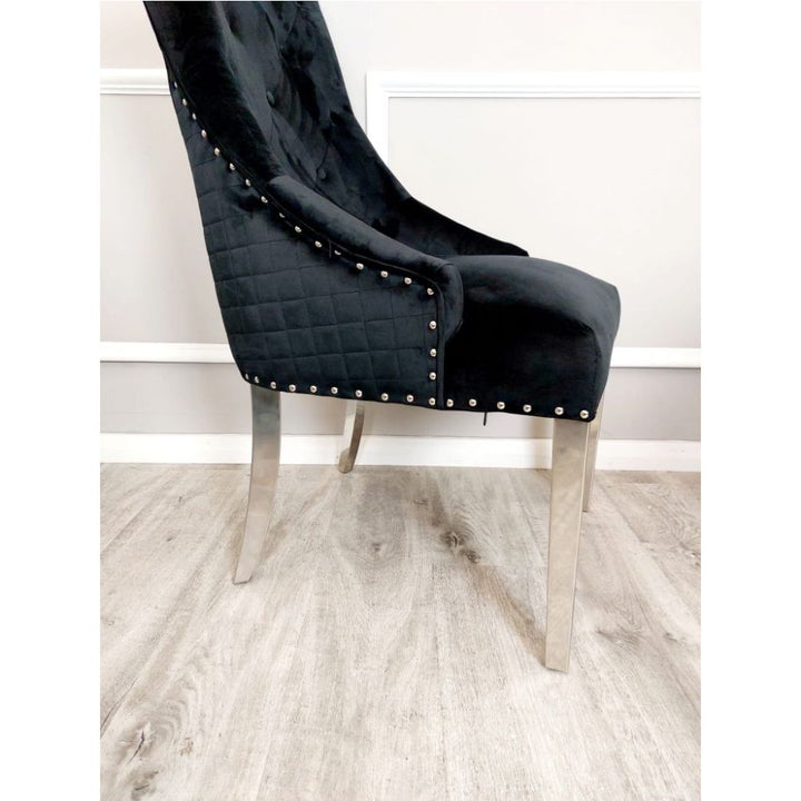 Sorrento Black Marble Top Dining Table Set