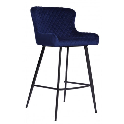 Alpha Bar Stool Blue Velvet