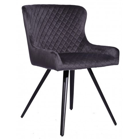 Alpha Dining Chair Grey Velvet