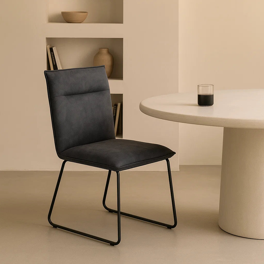 Larson Dining Chair - Grey Suede