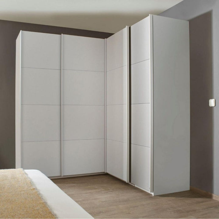 Rauch Luma 181cm 4 Door Corner Sliding Wardrobe with 4 Decor Doors