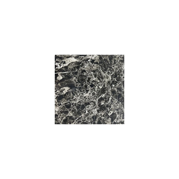 Oracle 130cm Round Grey Marble Dining Table & 4 Knightsbridge Silvery Grey Ring Knocker Chairs