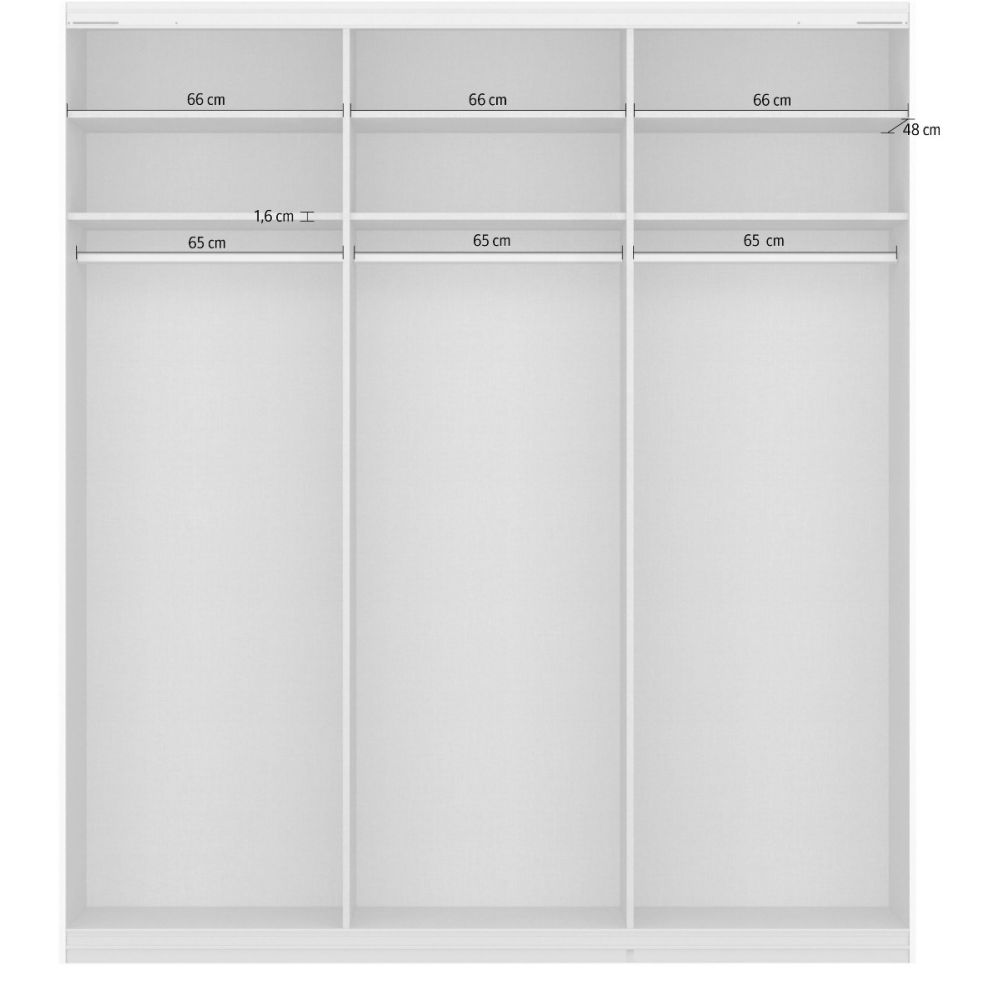 Rauch Oracle Metallic Grey 3 Door Full Mirror Sliding Wardrobe 203CM