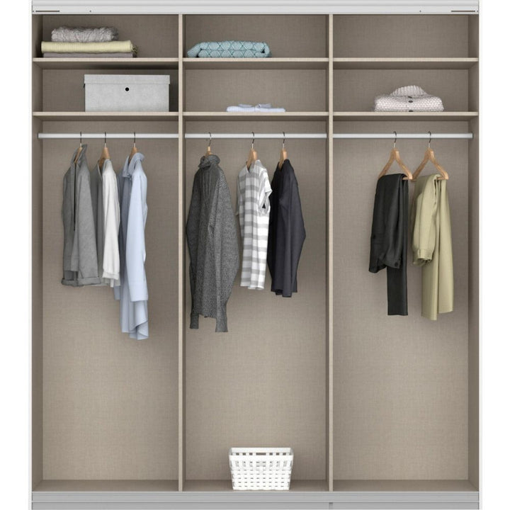 Rauch Oracle Metallic Grey 3 Door Full Mirror Sliding Wardrobe 203CM