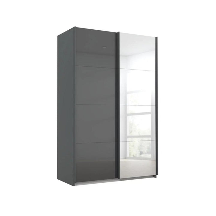 Rauch Luma 136cm 2 Door Sliding Wardrobe with 1 Glass Door and 1 Mirror Door