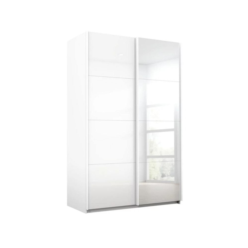Rauch Luma 136cm 2 Door Sliding Wardrobe with 1 Glass Door and 1 Mirror Door