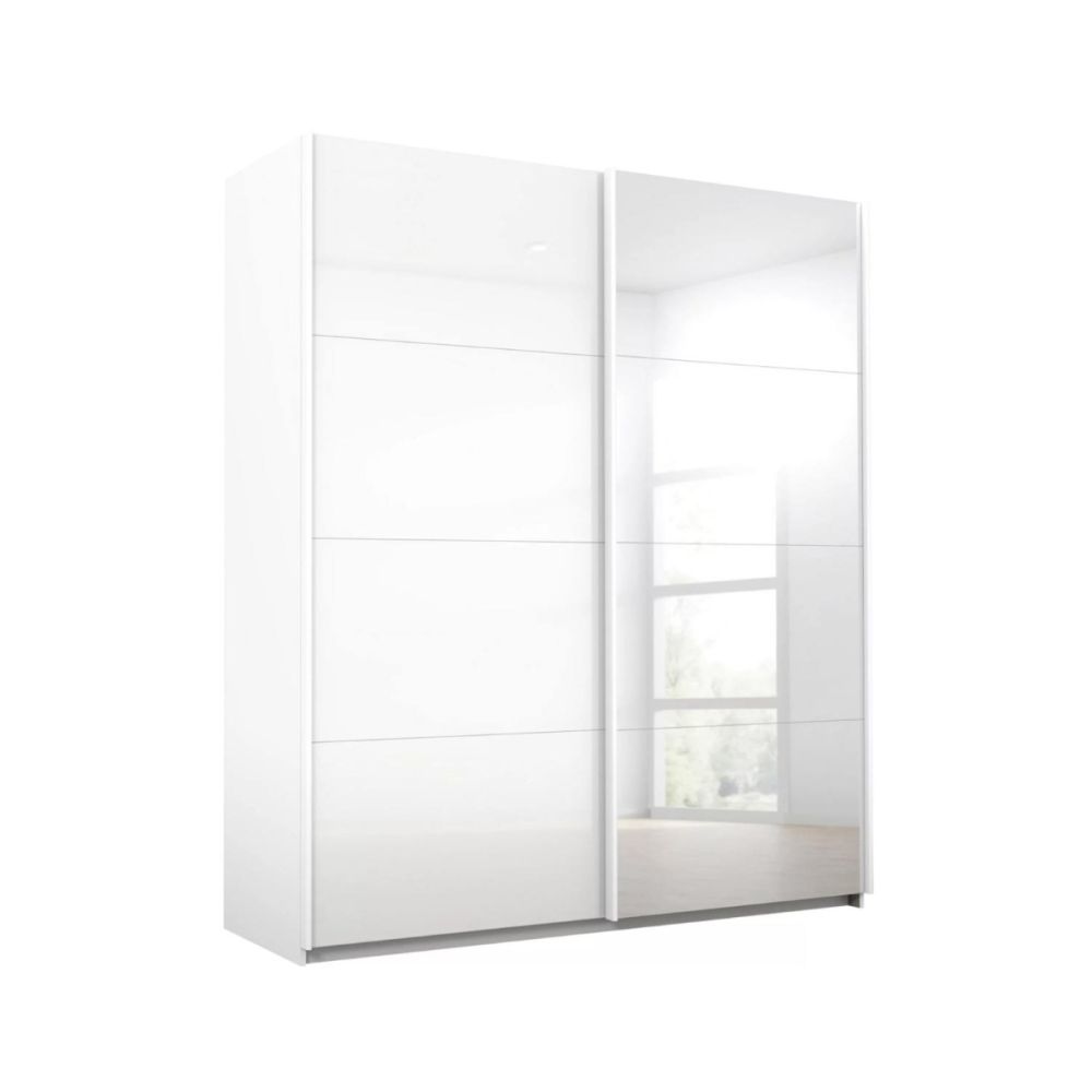 Rauch Luma 181cm 2 Door Sliding Wardrobe with 1 Glass Door and 1 Mirror Door