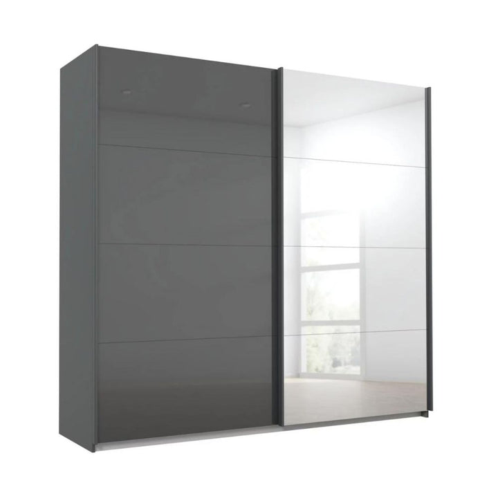 Rauch Luma 271cm 2 Door Sliding Wardrobe with 1 Glass Door and 1 Mirror Door