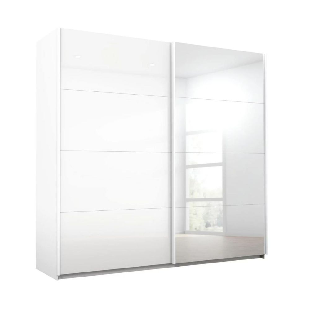 Rauch Luma 271cm 2 Door Sliding Wardrobe with 1 Glass Door and 1 Mirror Door