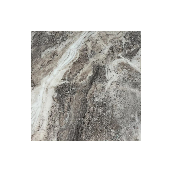 Oracle 130cm Round Grey Marble Dining Table & 4 Knightsbridge Silvery Grey Ring Knocker Chairs