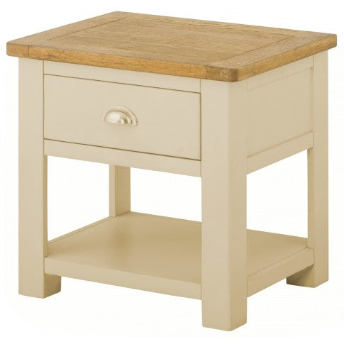 Portland Lamp Table with Drawer-stone