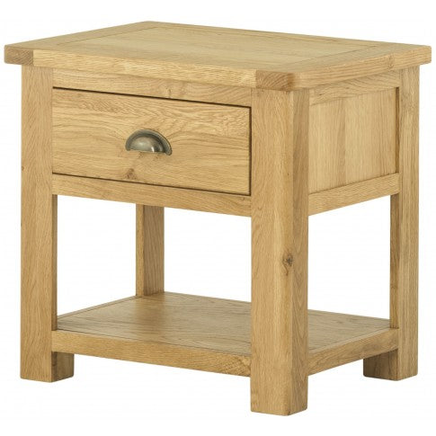Portland Lamp Table with Drawer-oak