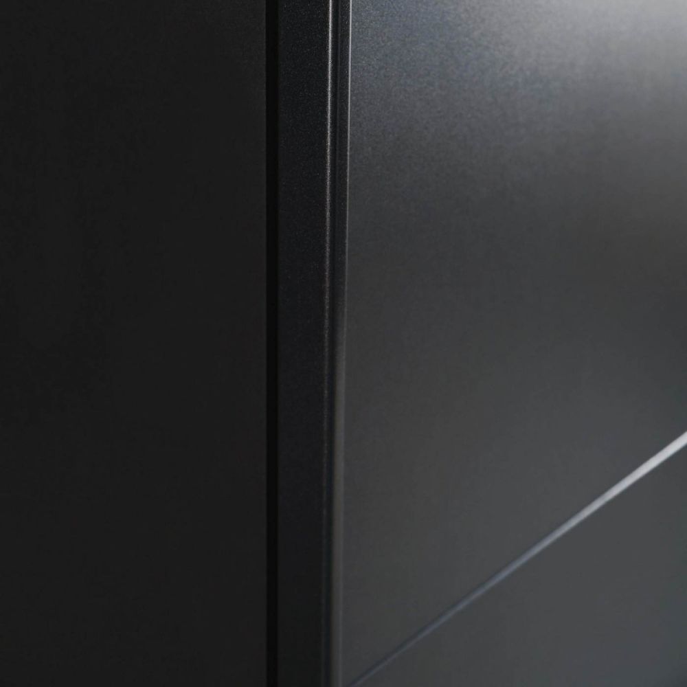 Rauch Bristol Metallic Grey Sliding Door Wardrobe 131CM