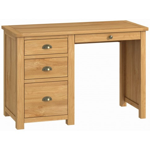 Portland Office Single Pedestal Desk - oak