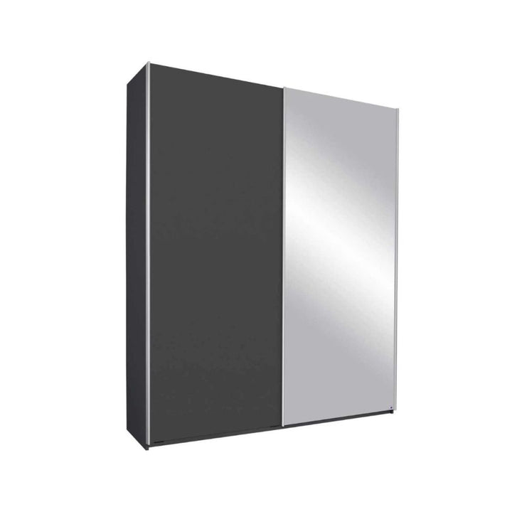 Rauch Somo Metallic Grey & Mirror Sliding Door Wardrobe