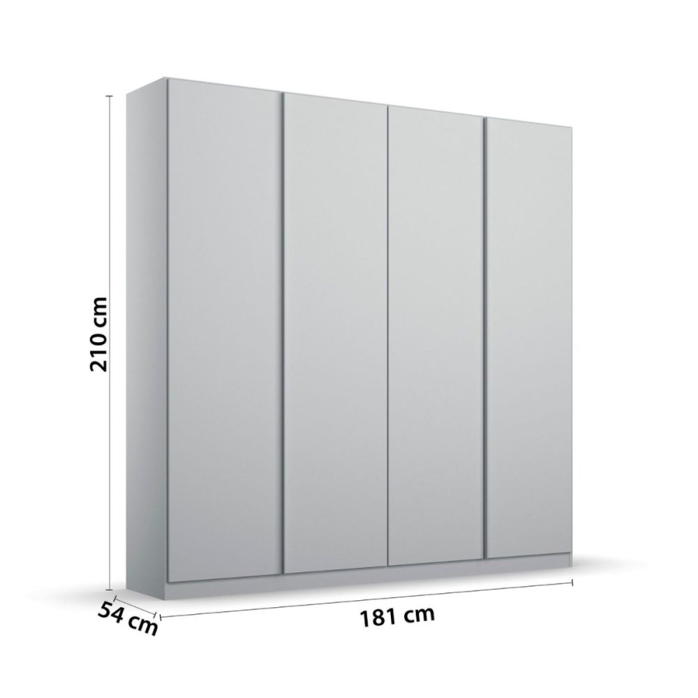 Rauch Monostar Silk Grey 4 Door Hinged Wardrobe W181CM