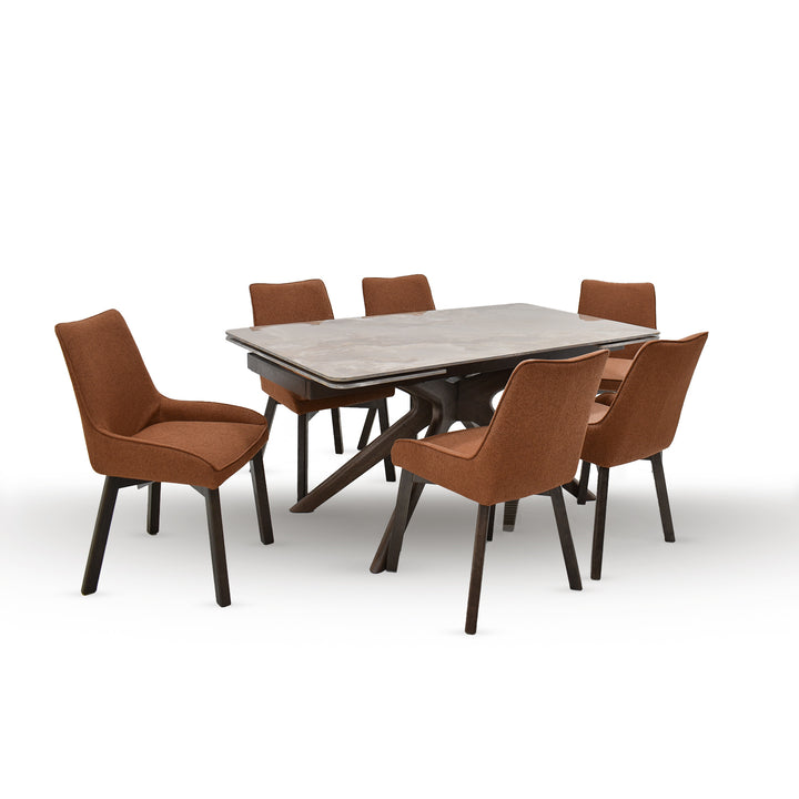 Arlo extending dining table with Axton dining chairs