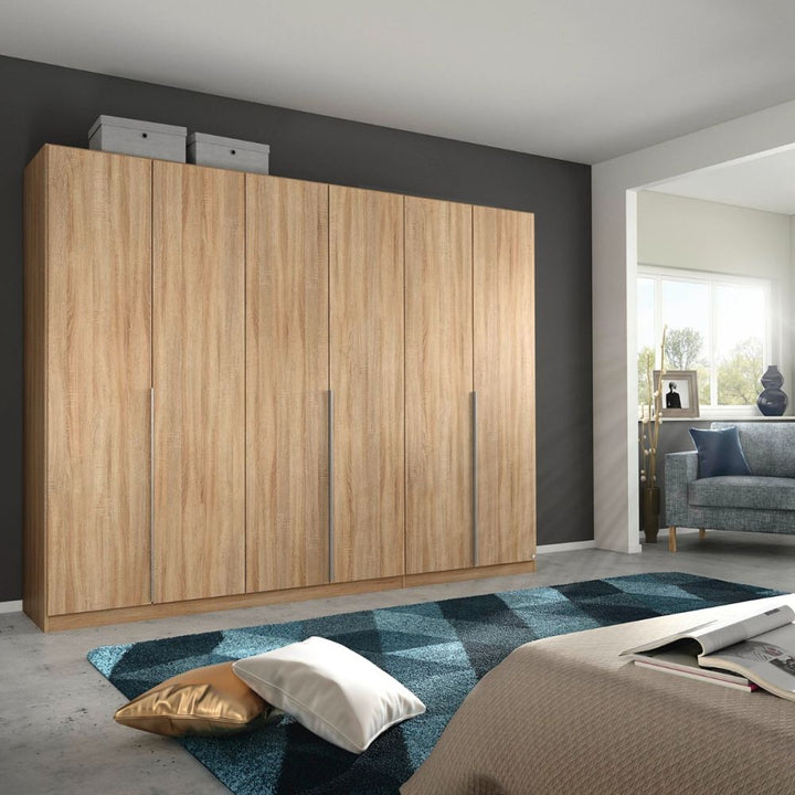 Rauch Alabama Sonoma Oak 6 Door Hinged Wardrobe