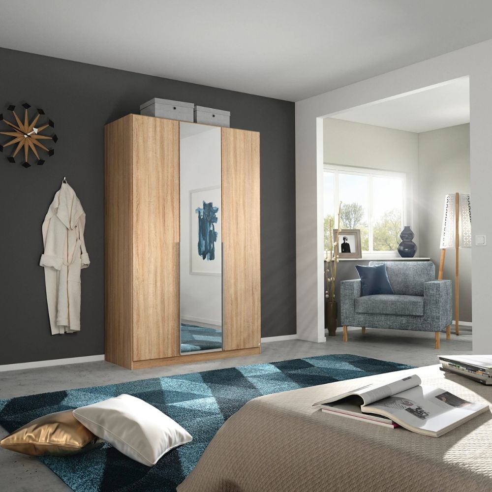 Rauch Alabama Sonoma Oak 3 Door Hinged Wardrobe