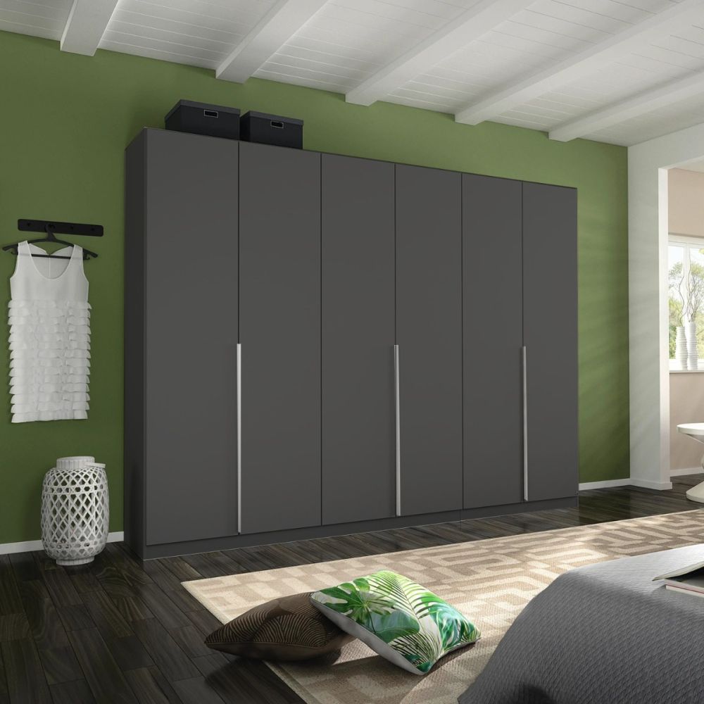 Rauch Alabama Metallic Grey 6 Door Hinged Wardrobe