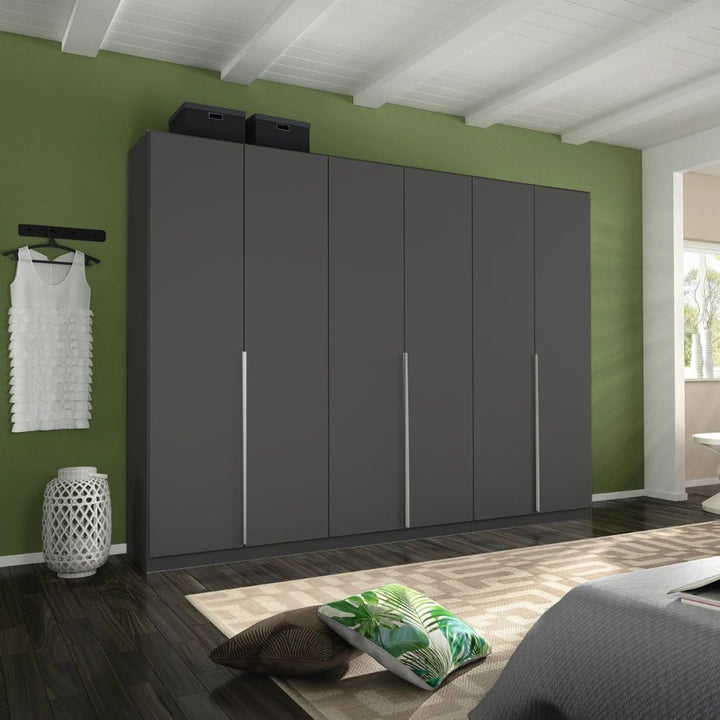 Rauch Alabama Metallic Grey 6 Door Hinged Wardrobe