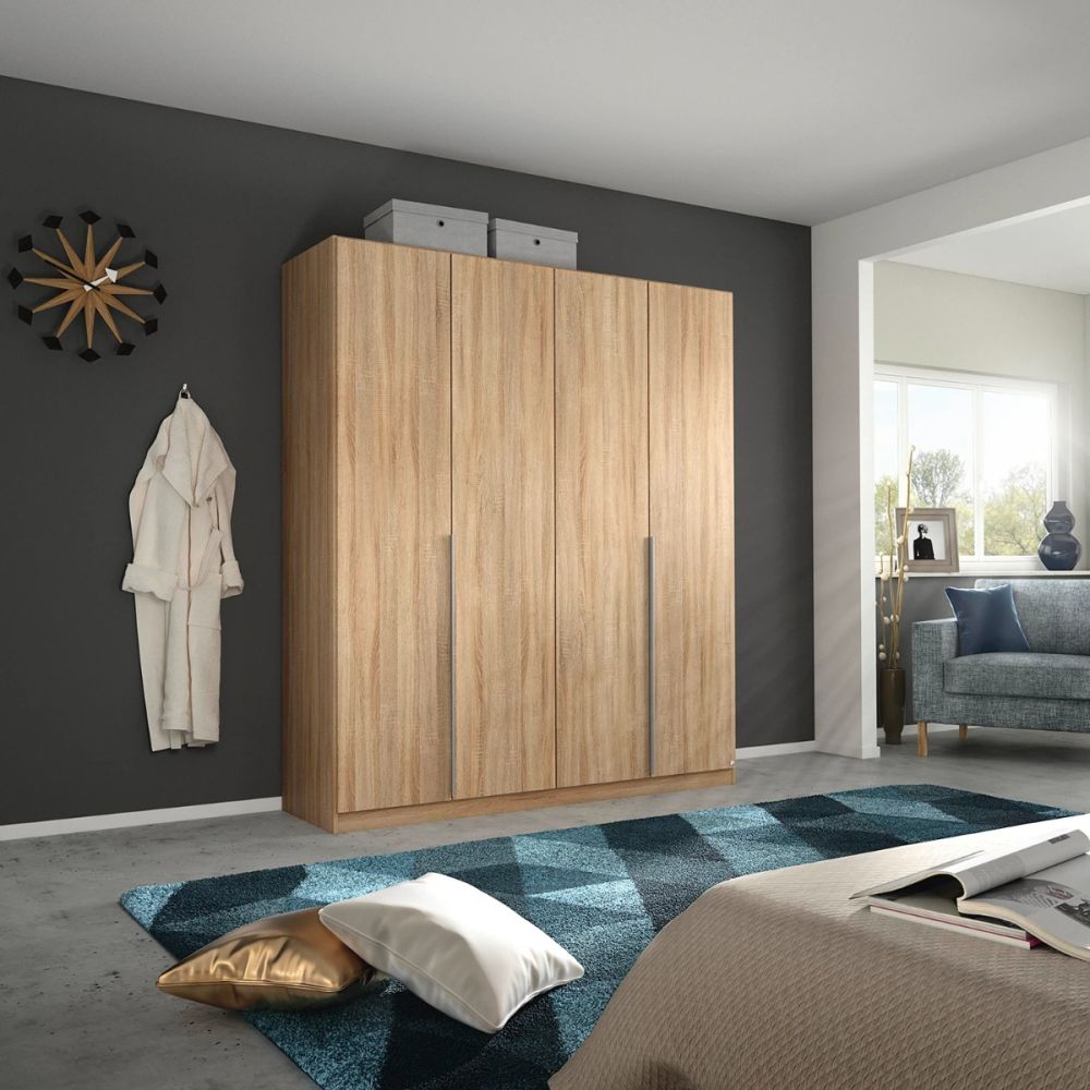 Rauch Alabama Sonoma Oak 4 Door Hinged Wardrobe