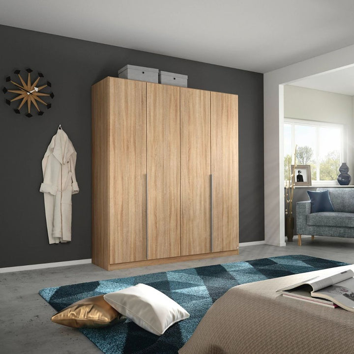 Rauch Alabama Sonoma Oak 4 Door Hinged Wardrobe