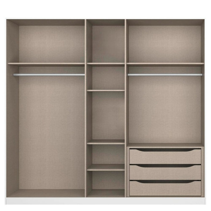 Rauch Alabama Sonoma Oak and Mirror 5 Door Hinged Wardrobe
