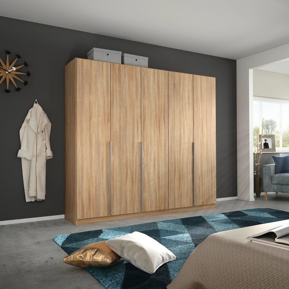 Rauch Alabama Sonoma Oak 5 Door Hinged Wardrobe