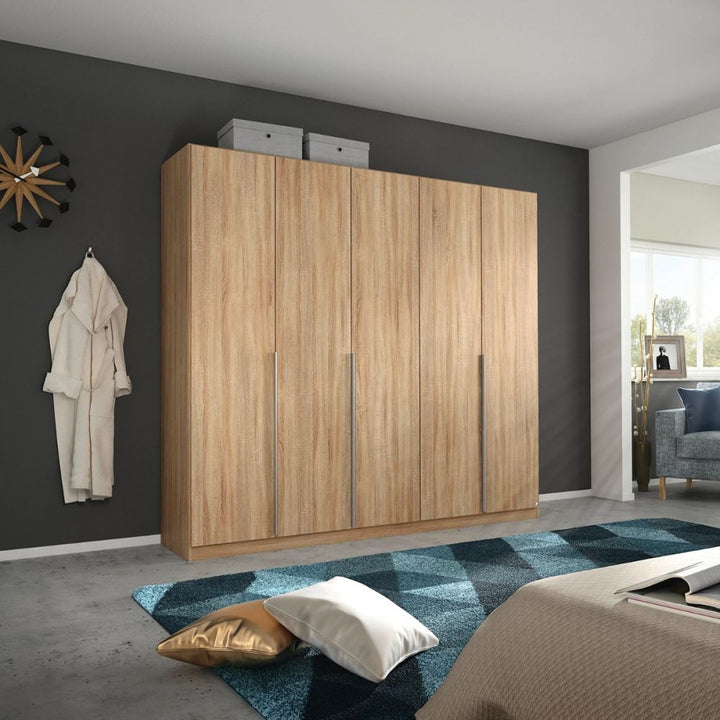 Rauch Alabama Sonoma Oak 5 Door Hinged Wardrobe
