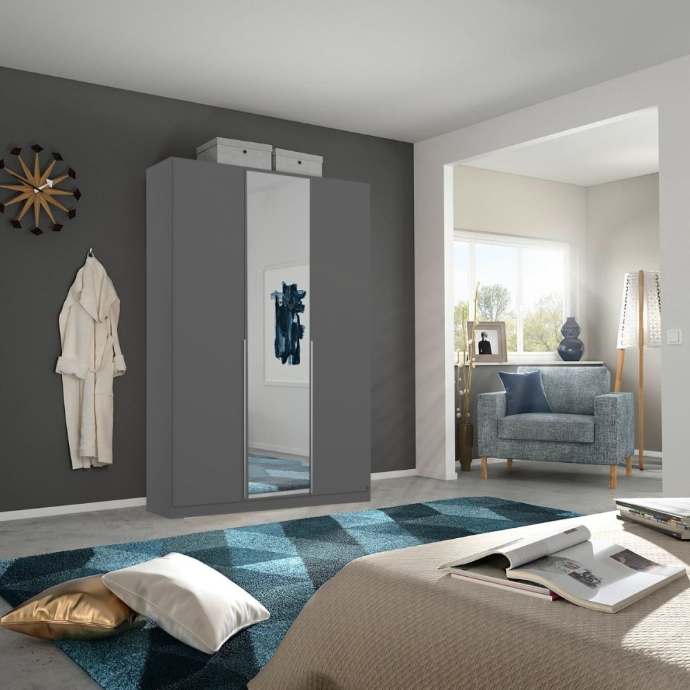 Rauch Alabama Metallic Grey 3 Door Hinged Wardrobe
