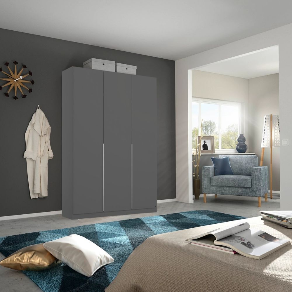 Rauch Alabama Metallic Grey 3 Door Hinged Wardrobe