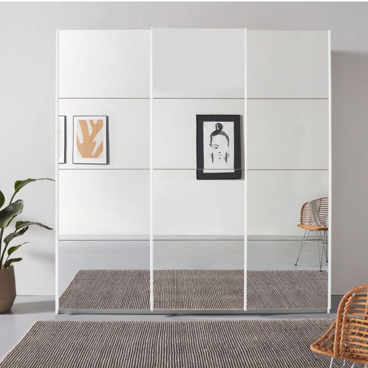 Rauch Oracle White 3 Door Full Mirror Sliding Wardrobe 203CM