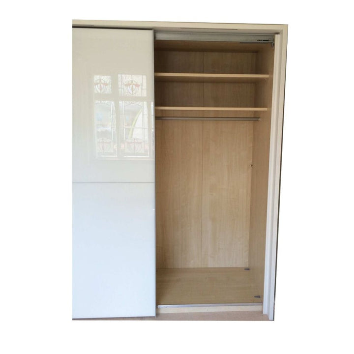 Wiemann Berlin White Glass Front Finish Sliding Door Wardrobe