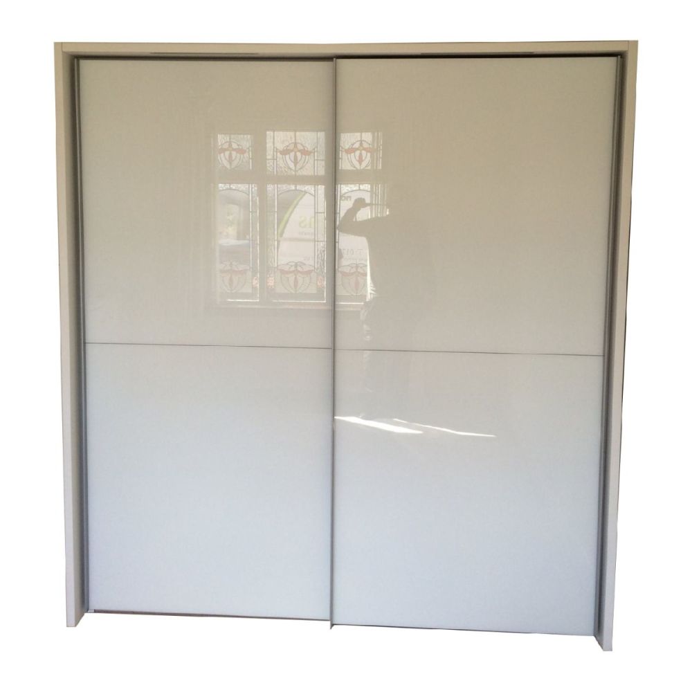 Wiemann Berlin White Glass Front Finish Sliding Door Wardrobe