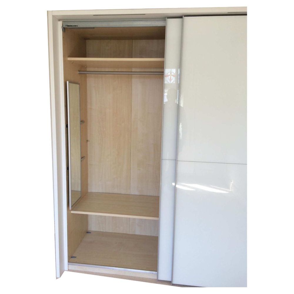 Wiemann Berlin White Glass Front Finish Sliding Door Wardrobe
