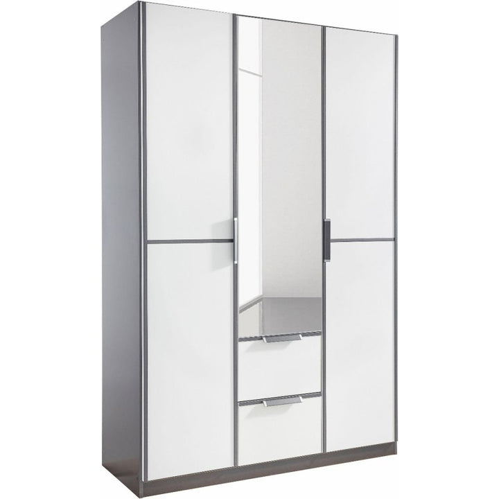 Rauch Essensa White Glass Front Combi Hinged Door Wardrobe