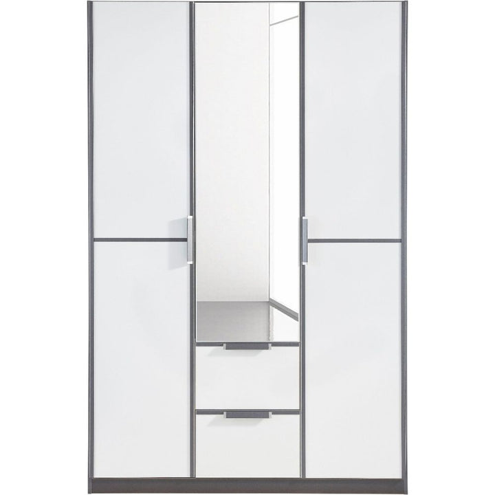 Rauch Essensa White Glass Front Combi Hinged Door Wardrobe