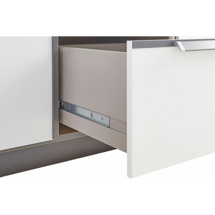 Rauch Essensa White Glass Front Combi Hinged Door Wardrobe