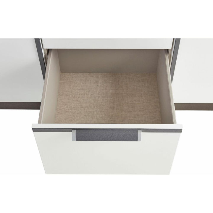 Rauch Essensa White Glass Front Combi Hinged Door Wardrobe
