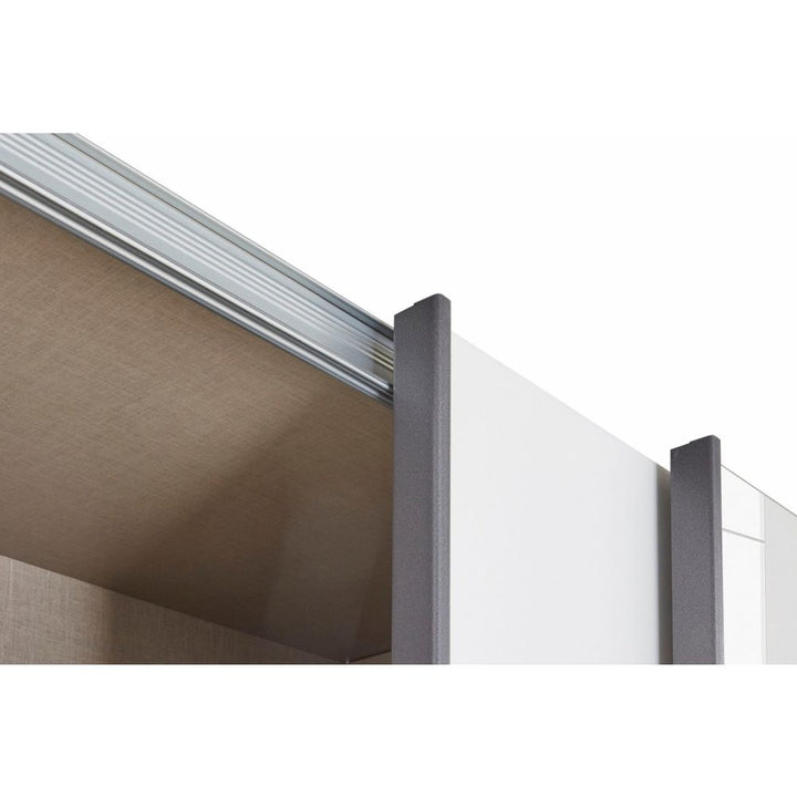 Rauch Essensa White & Metallic Grey 3 Gliding Door Wardrobe With Mirror