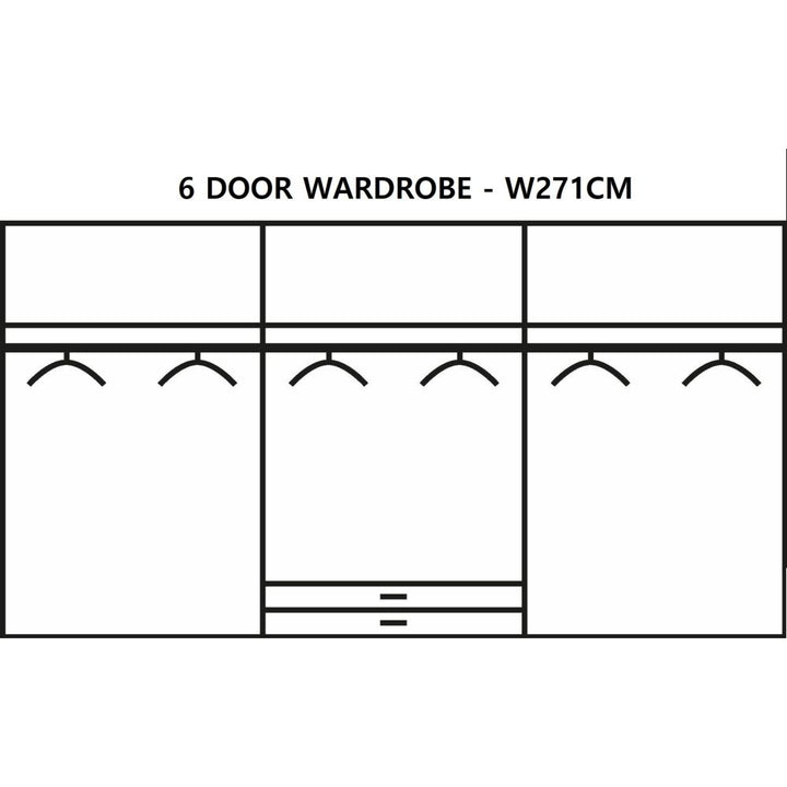 Rauch Essensa White Glass Front Combi Hinged Door Wardrobe