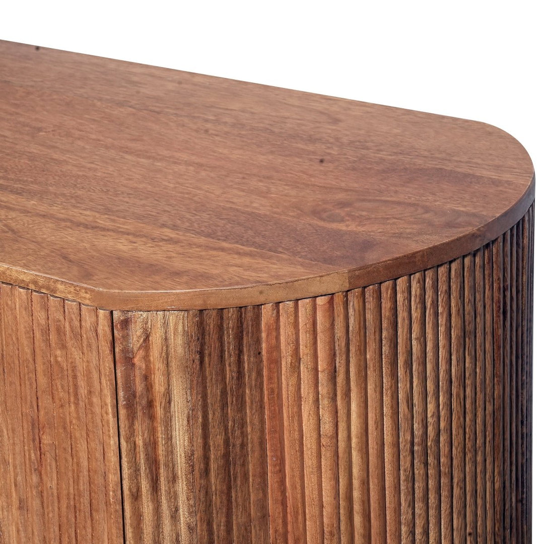 Grooved Mango Wood TV Unit