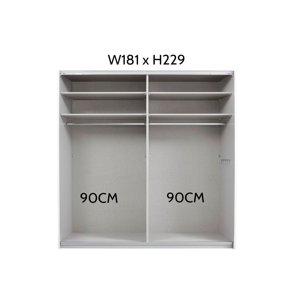 Rauch Essensa Alpine White & Metallic Grey Sliding Door Wardrobe