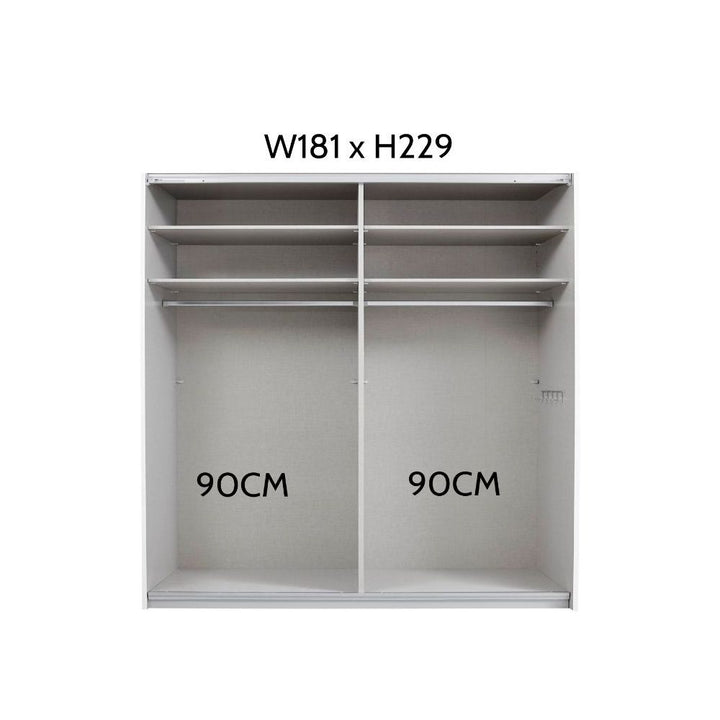 Rauch Essensa Alpine White & Metallic Grey Sliding Door Wardrobe
