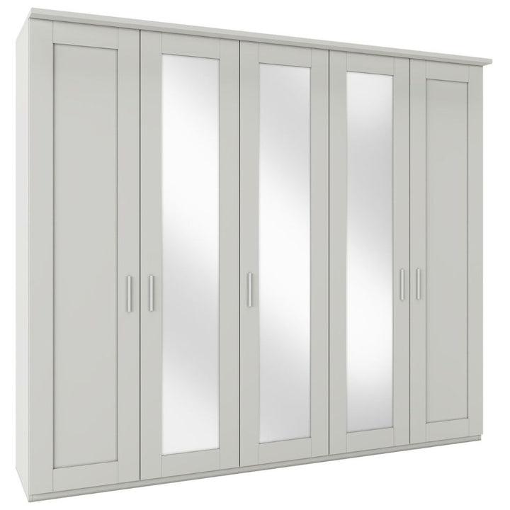 Marlow 5 Door Hinged Wardrobe With Mirror