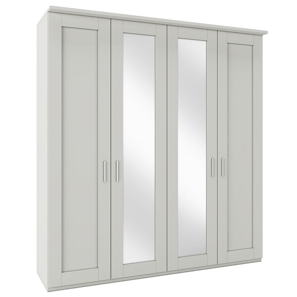 Marlow 4 Door Hinged Wardrobe With Mirror